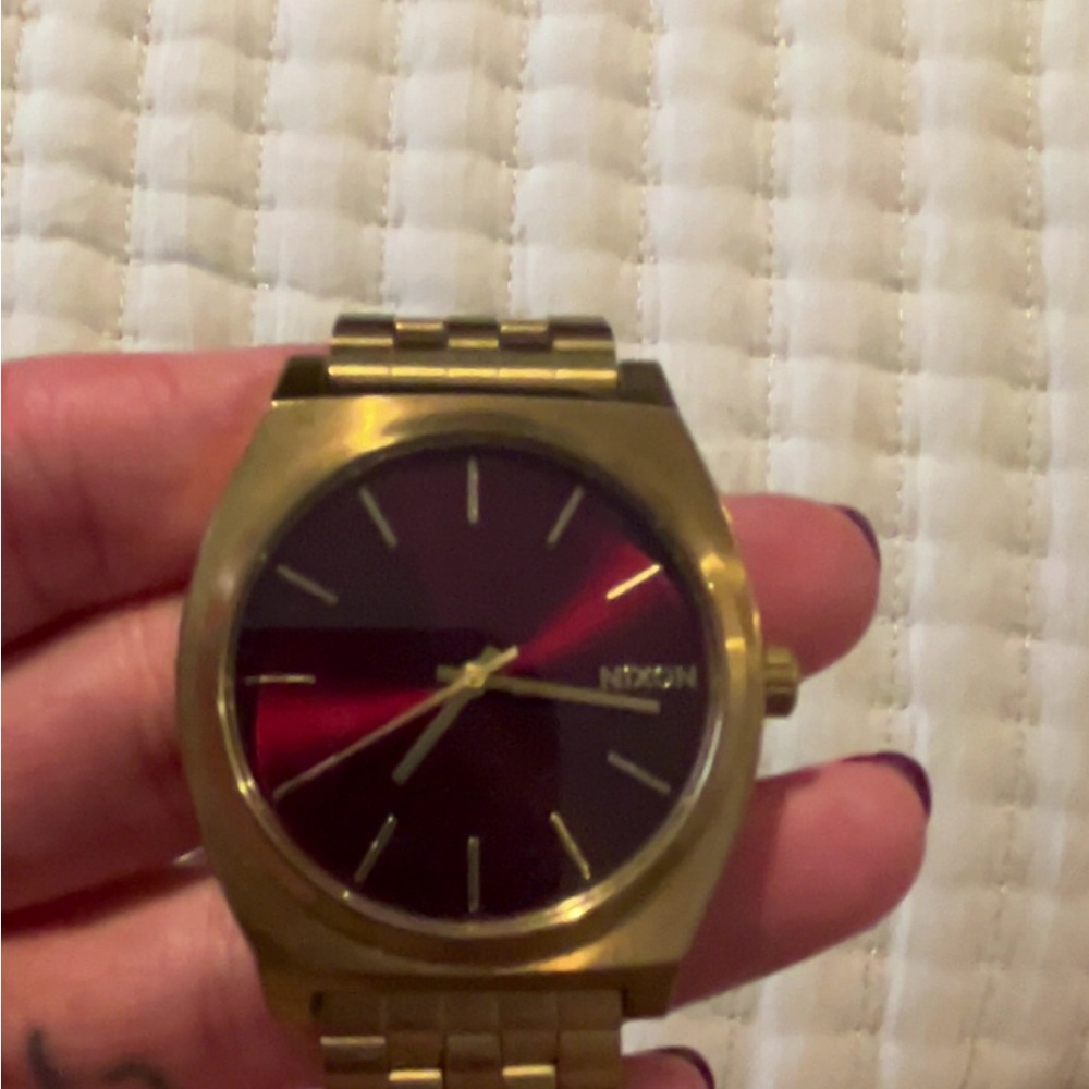 Nixon Gold and Maroon Watch women’s